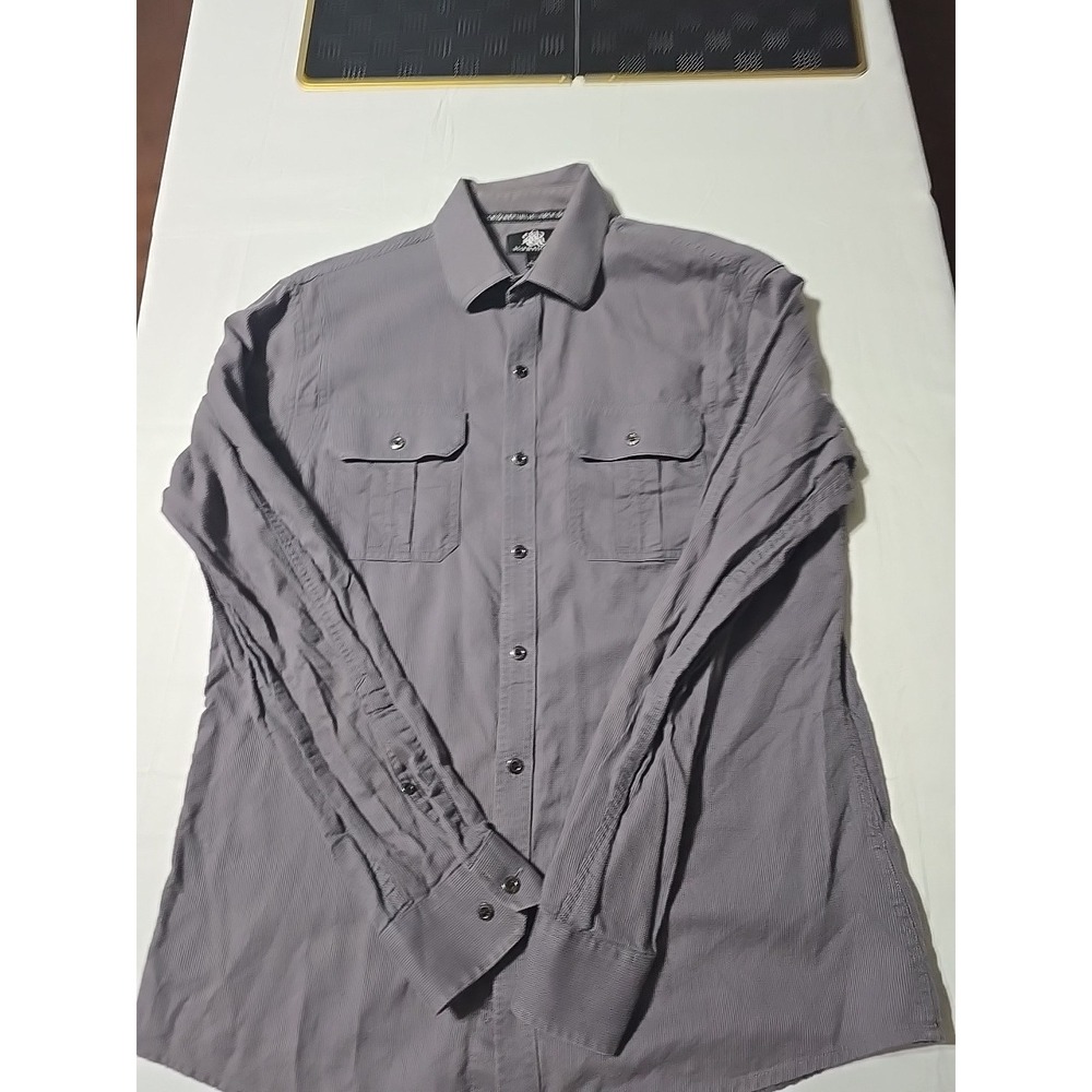 Mens Rock & Republic Gray Shirt Size Medium Button Down Long Sleeve